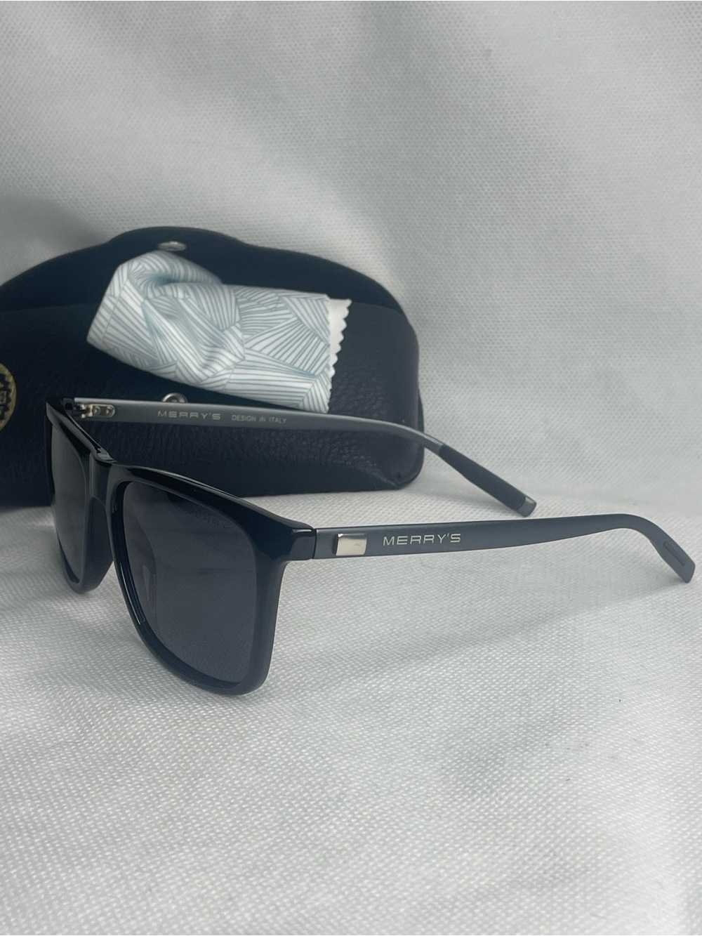 MERRY'S Polarized Aluminum Sunglasses Italian Club Gray Black S’8286 56[]16-140